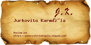 Jurkovits Karméla névjegykártya